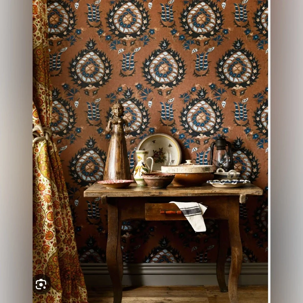 Anthropologie x Mindthegap Flourish Sienna Bohemian Floral Wallpaper